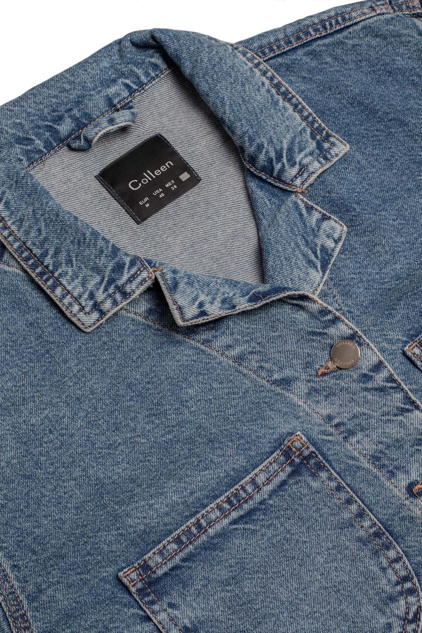 کت جین کراپ - 2123 | برند پوشاک زنانه کالین | فروشگاه آنلاین خرید لباس،کیف و کفش کت جین کراپ - 2123 - Image 2